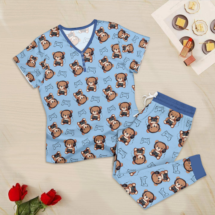 Blue Bear Bamboo Outfit for Women – Sweet and Comfortable