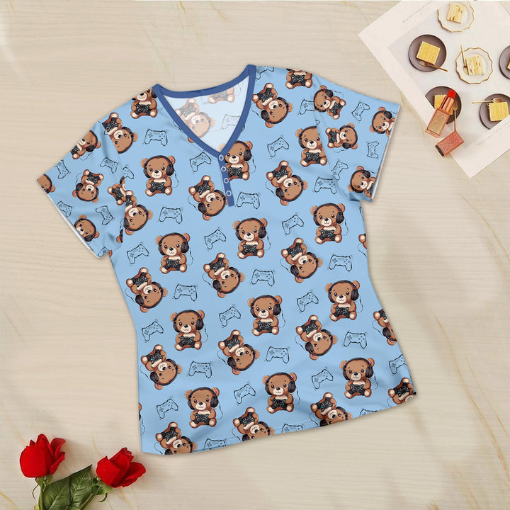 Blue Bear Bamboo Outfit for Women – Sweet and Comfortable