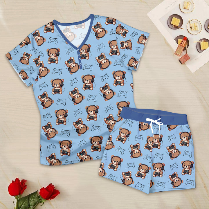 Blue Bear Bamboo Outfit for Women – Sweet and Comfortable