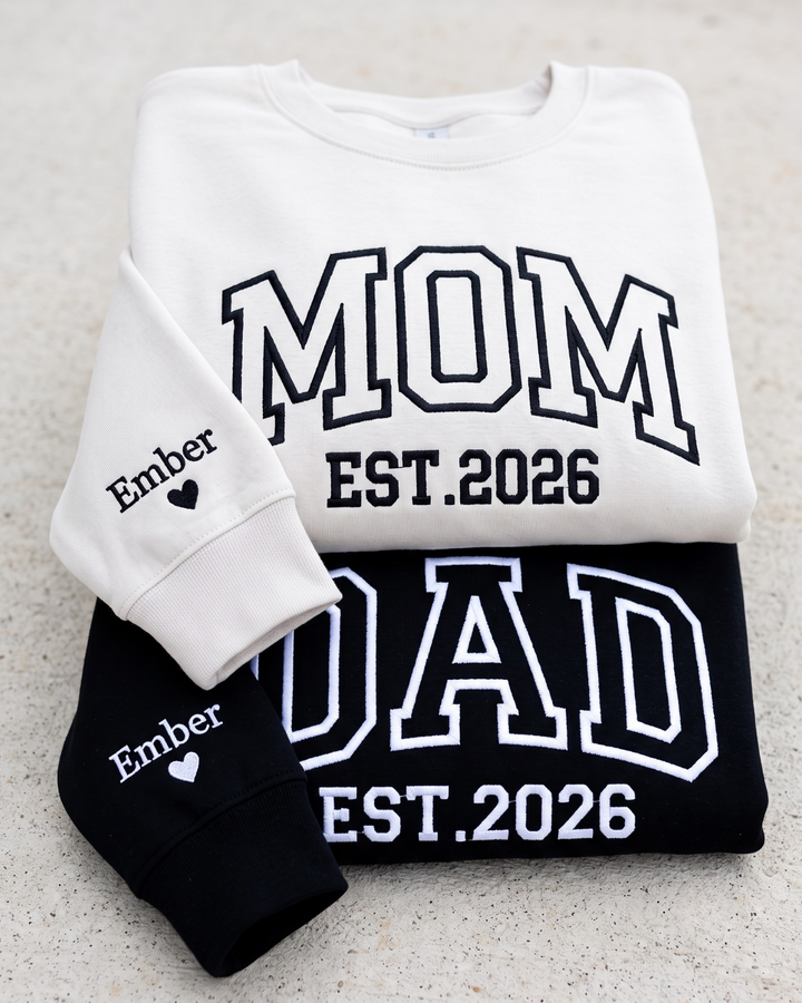 Personalized DAD Embroidered Bamboo Men Crewneck Sweatshirt