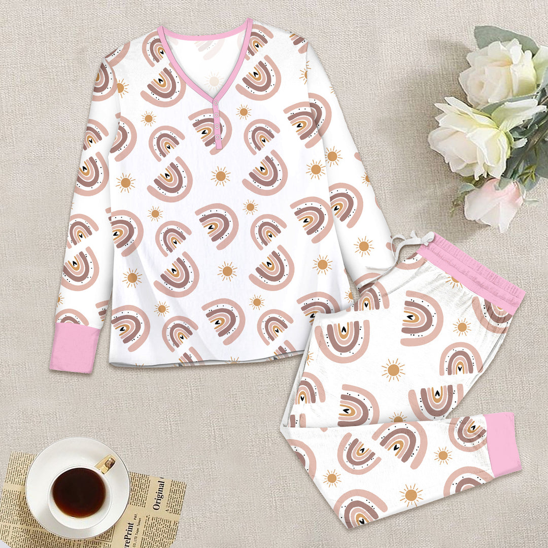 Pink Rainbow Bamboo Outfit for Women – Cheerful and Cozy