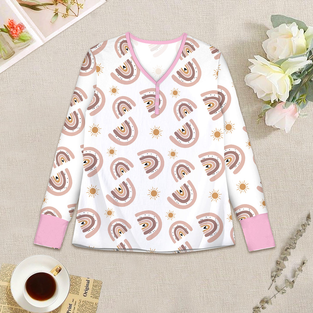 Pink Rainbow Bamboo Outfit for Women – Cheerful and Cozy