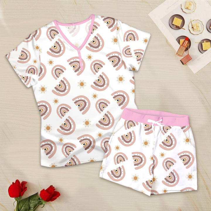 Pink Rainbow Bamboo Outfit for Women – Cheerful and Cozy