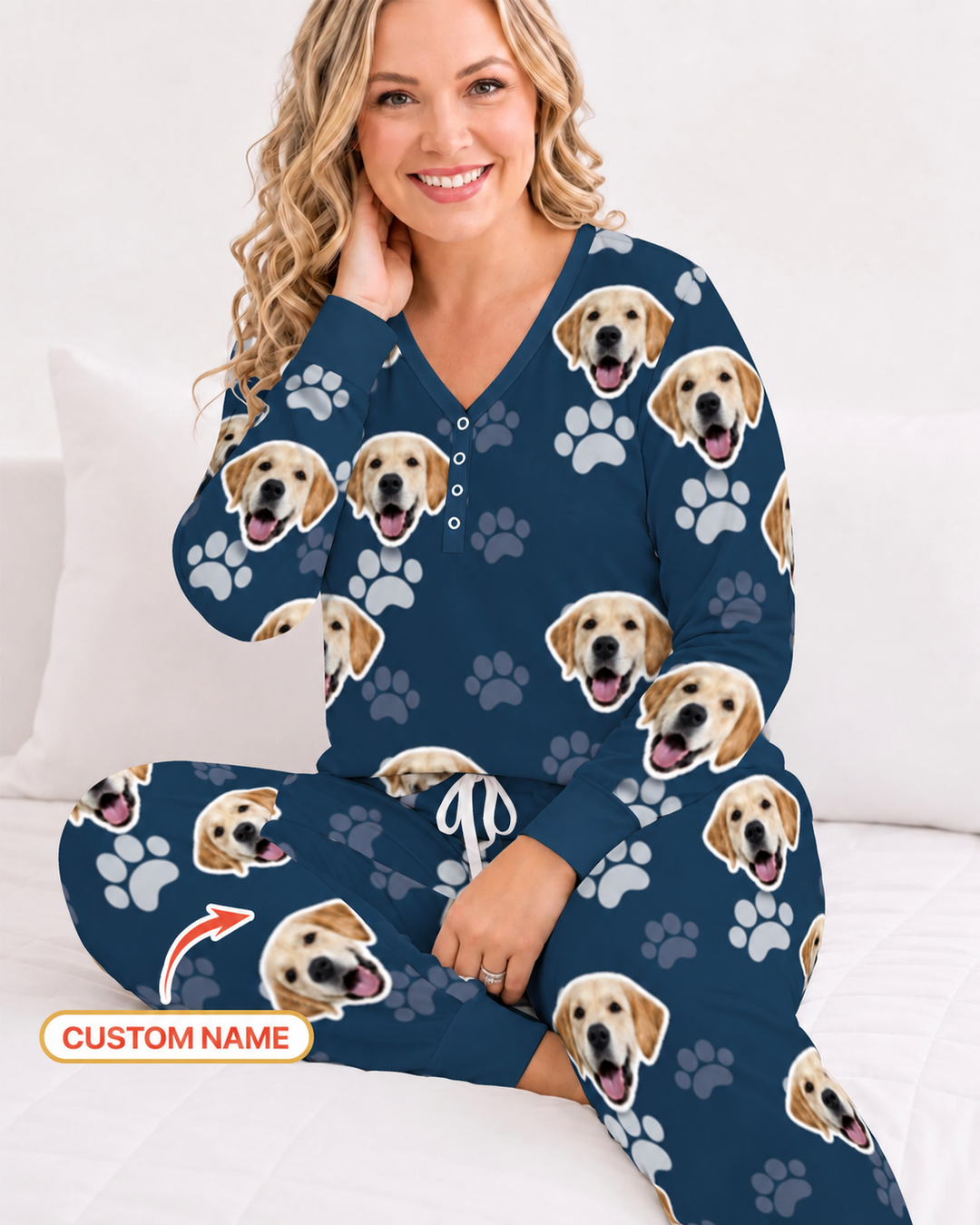 Personalized Dog & Cat Photo Bamboo Women Pajama Set