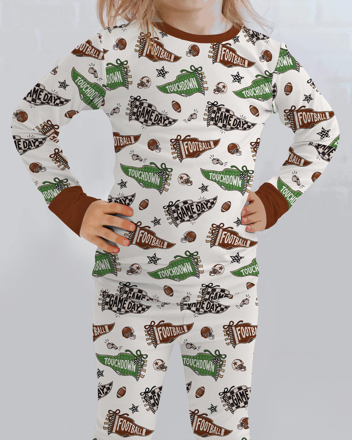 Touchdown Season Bamboo Two Piece Long Sleeve Pajama Set