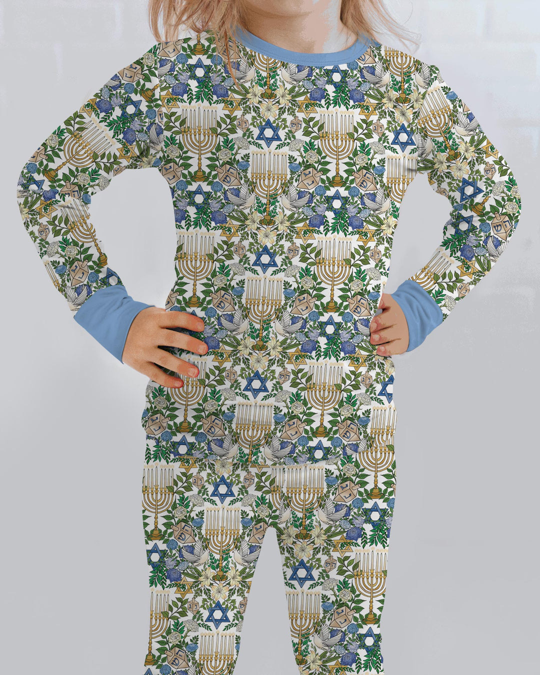Hanukkah the Festival of Lights Mommy & Me Matching Bamboo Two Piece Long Sleeve Pajama Set