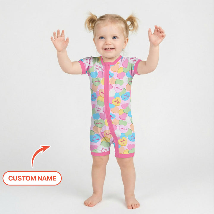 Valentine Candy Crush Family Matching Shorty Zippy