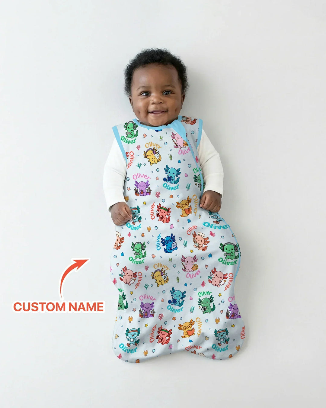 Custom Name Cute Hobby Axolotl Sleep Bag