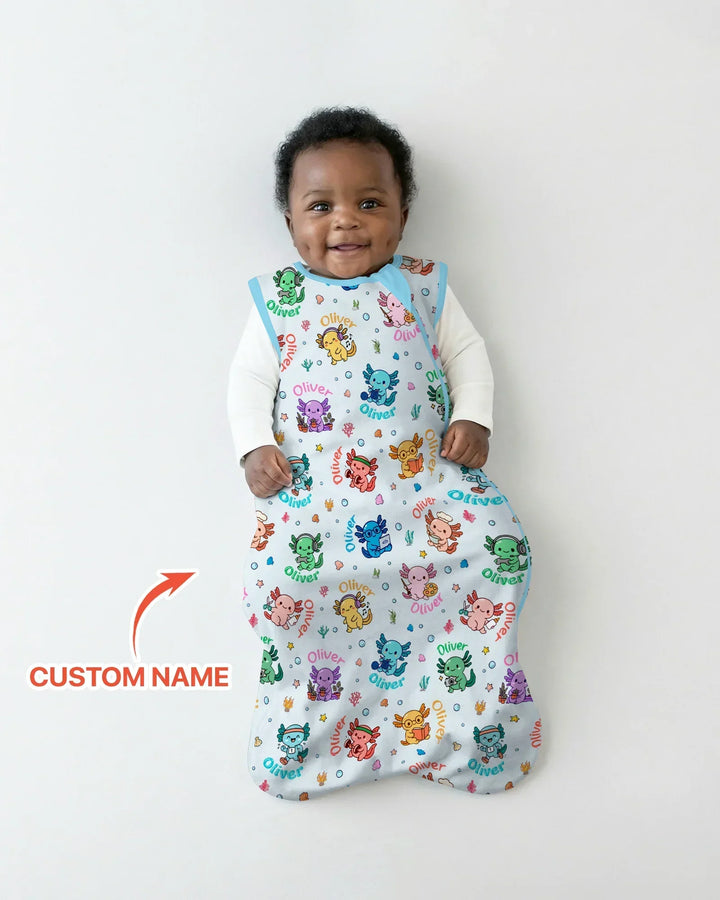 Custom Name Cute Hobby Axolotl Sleep Bag
