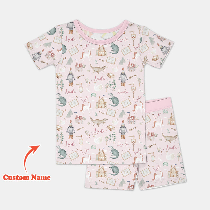 Zweiteiliges Pyjama-Set mit kurzen Ärmeln und Shorts im Sommer-Design