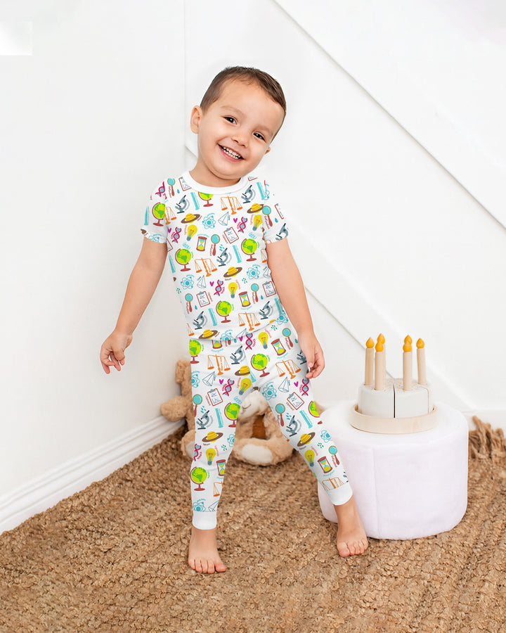 Conjunto de pijama de dos piezas de manga corta de bambú
