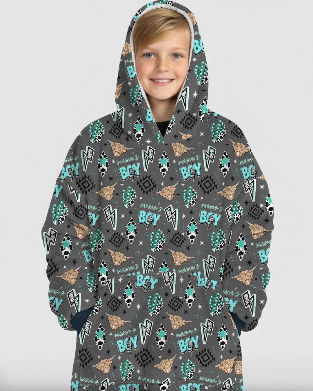 Western Mama & Me Matching Wearable Bamboo Blanket Hoodie