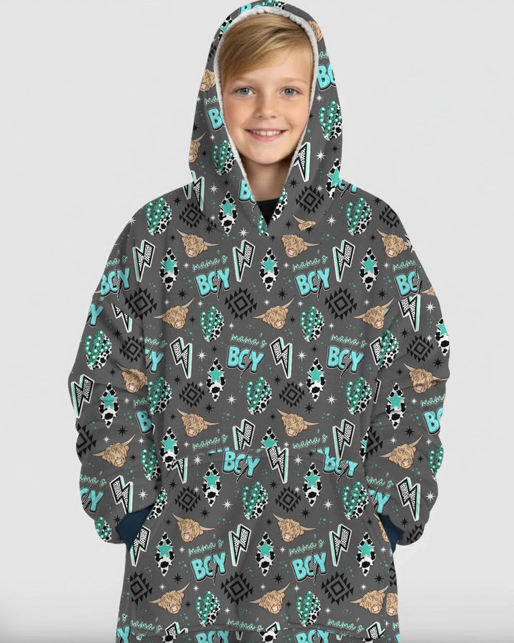 Western Mama & Me Matching Wearable Bamboo Blanket Hoodie