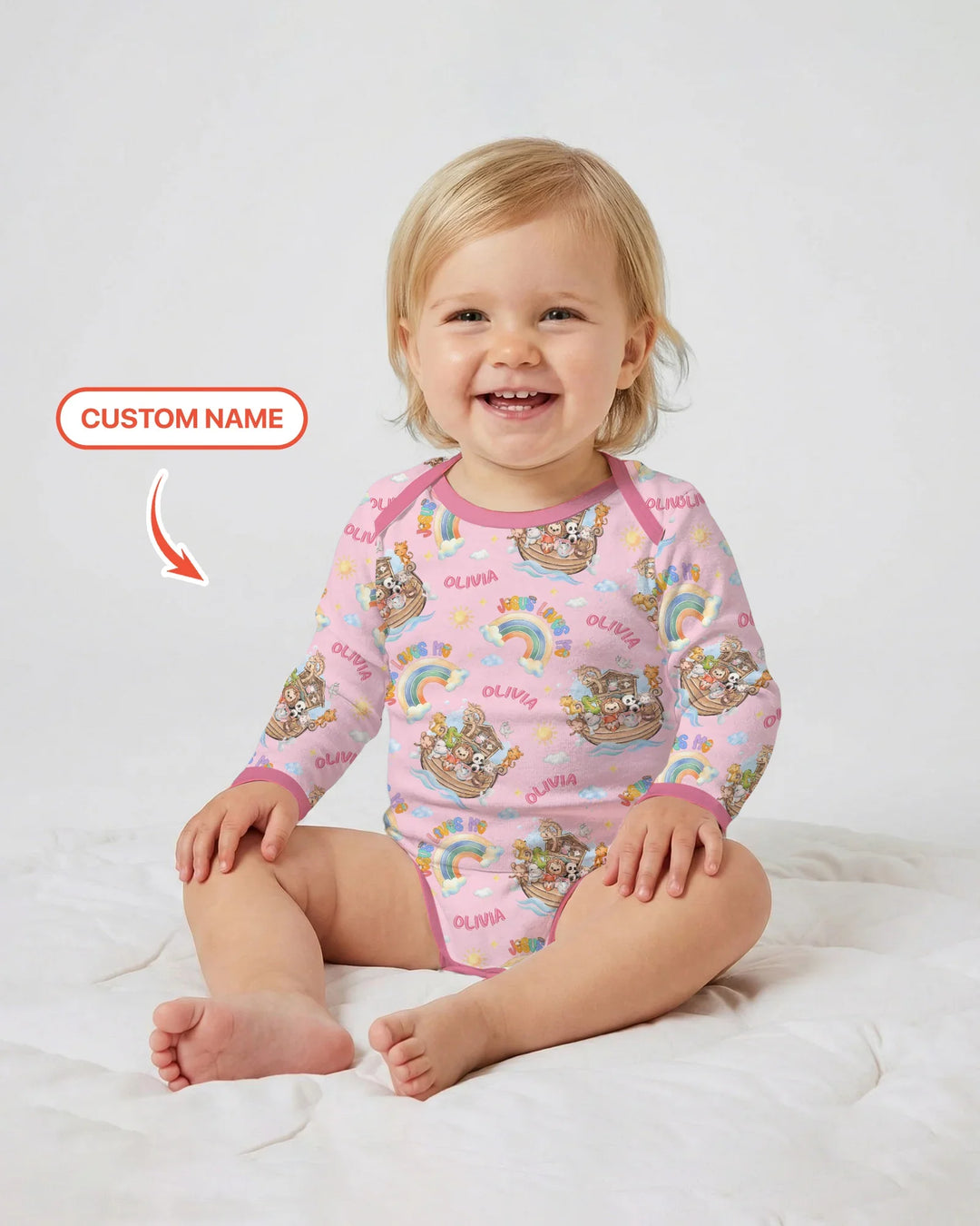 Gerippte Babykleidung mit individuellem Foto - Weich &amp; Skizzenhaft
