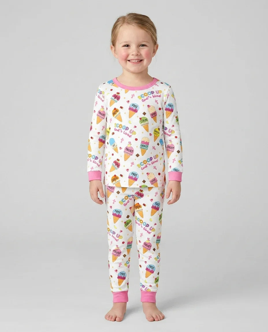 Conjunto de pijama de dos piezas de bambú de manga larga a juego Mini Mystic Family