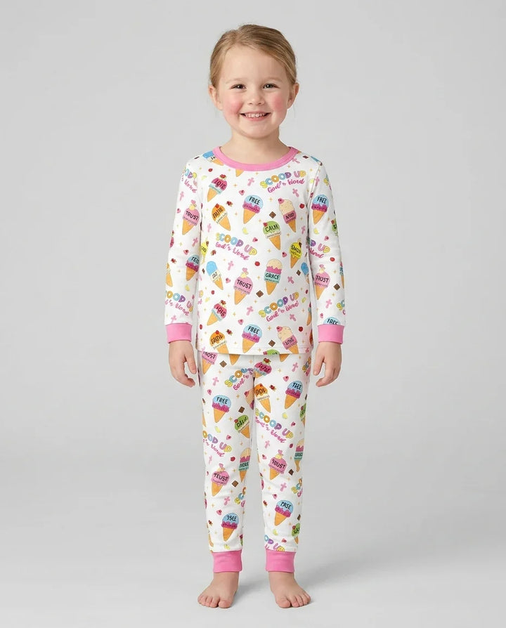 Conjunto de pijama de dos piezas de bambú de manga larga a juego Mini Mystic Family
