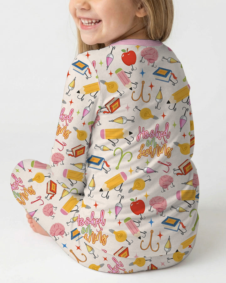 Hooked on Learning Bamboo Two Piece Long Sleeve Pajama Set