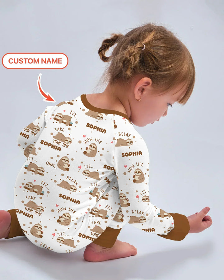 Custom Name Cute Sloth Convertible Zippy