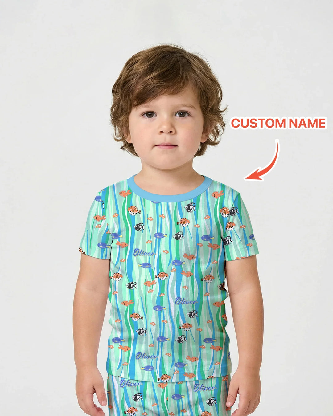 Zweiteiliges Pyjama-Set mit kurzen Ärmeln und Shorts im Sommer-Design