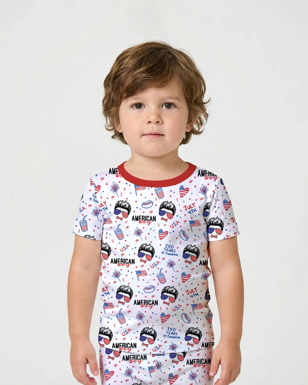 Zweiteiliges Pyjama-Set mit kurzen Ärmeln und Shorts im Sommer-Design