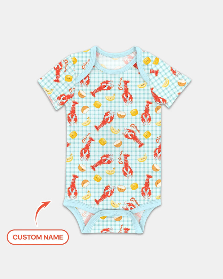 Custom Name Preppy Crawfish Season Bamboo Bodysuit