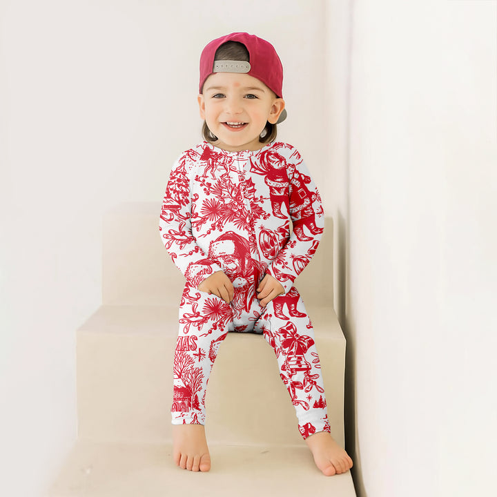 Family Christmas Chinoiserie Pajama Convertible Zippy