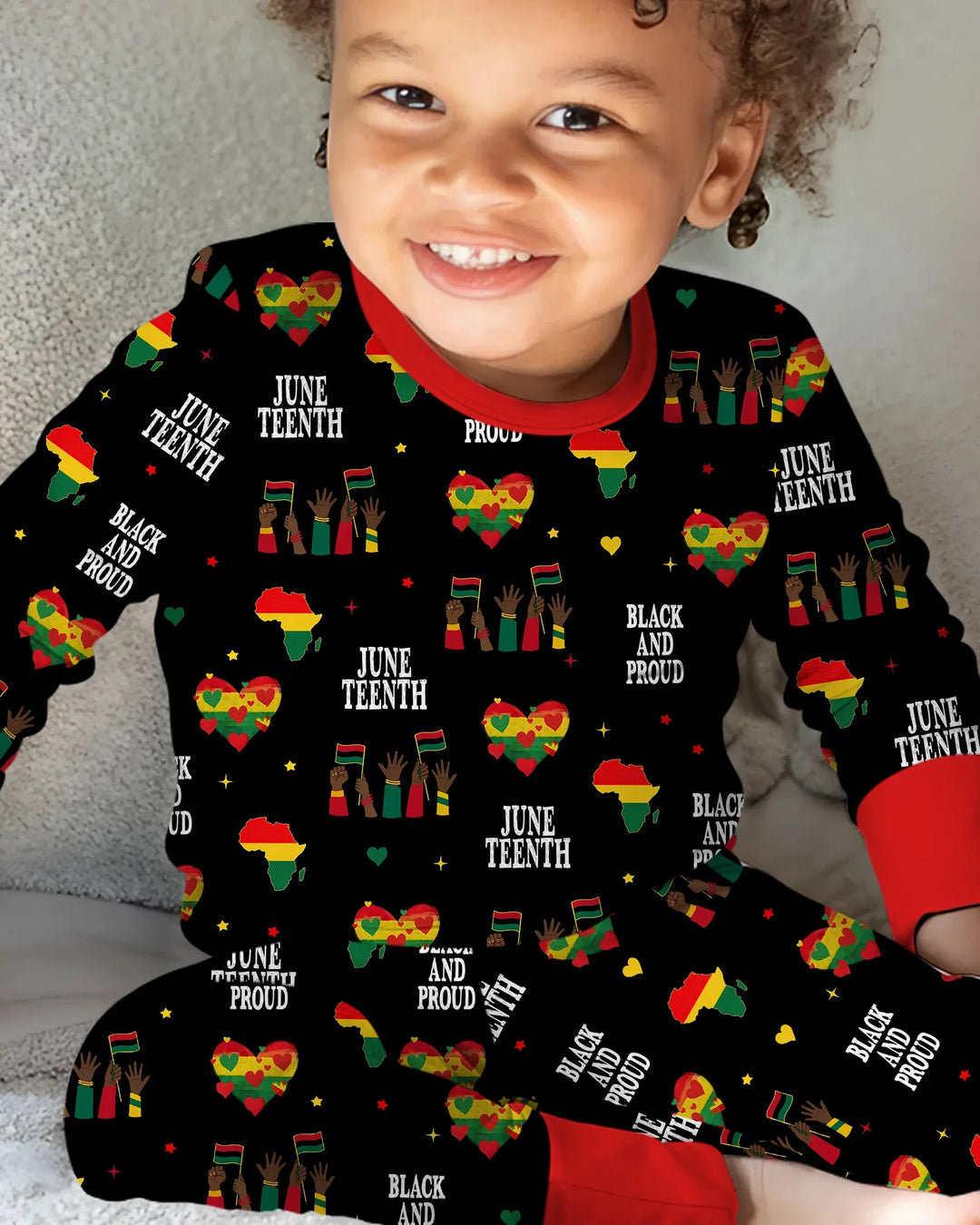 Juneteenth Black and Proud Bamboo Two Piece Long Sleeve Pajama Set