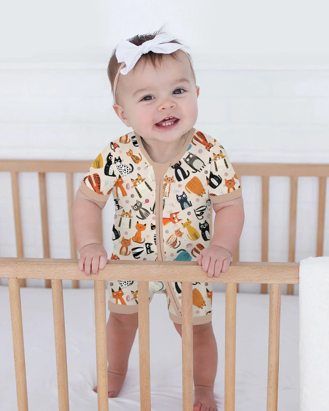 Goofy Mischief Cat Family Matching Bamboo Shorty Zippy