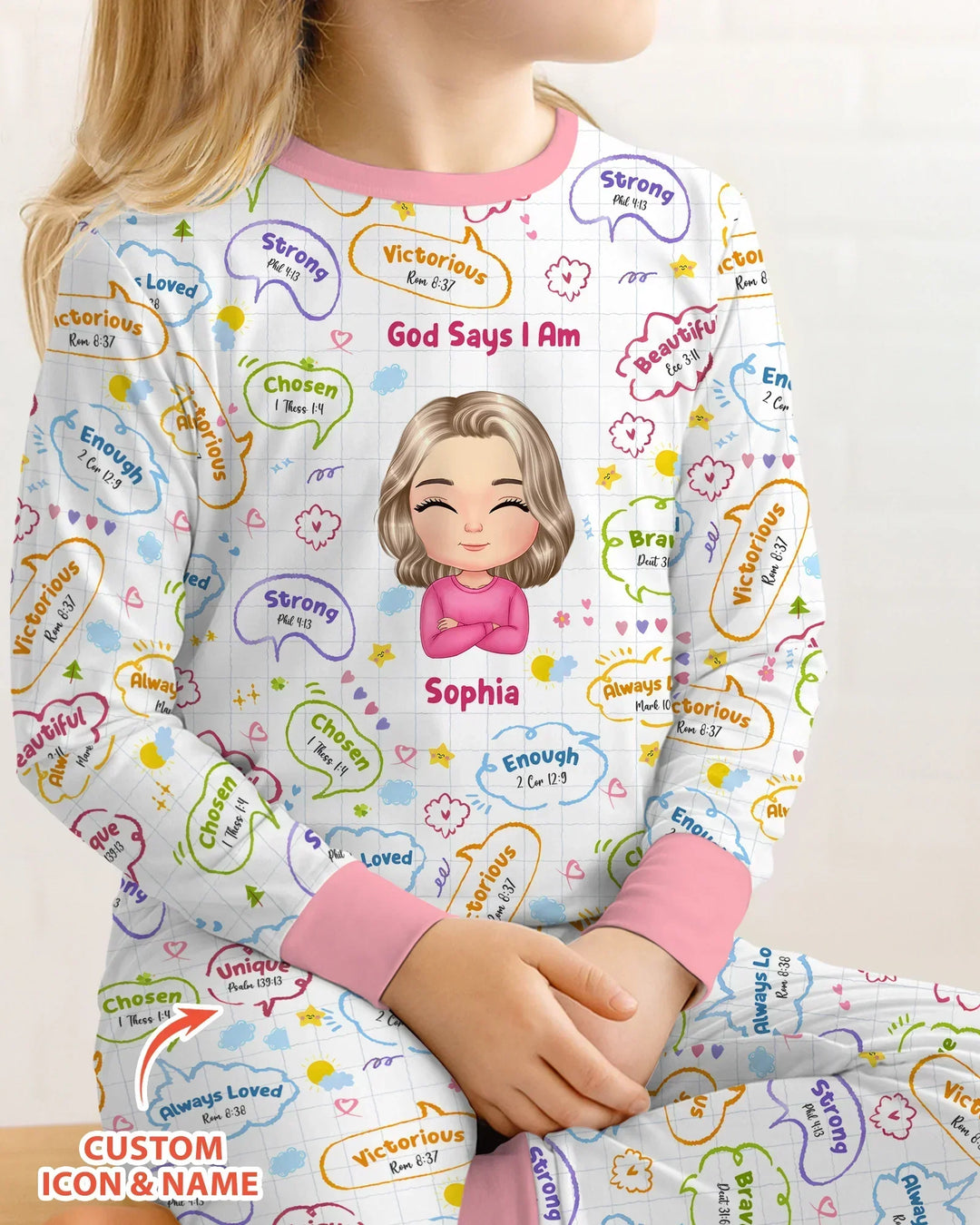 Zweiteiliges Langarm-Pyjama-Set mit Sommerfrüchten