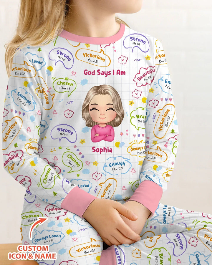 Zweiteiliges Langarm-Pyjama-Set mit Sommerfrüchten