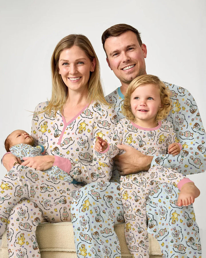 Easter Goose Family Matching Two Piece Long Sleeve Pajama Set