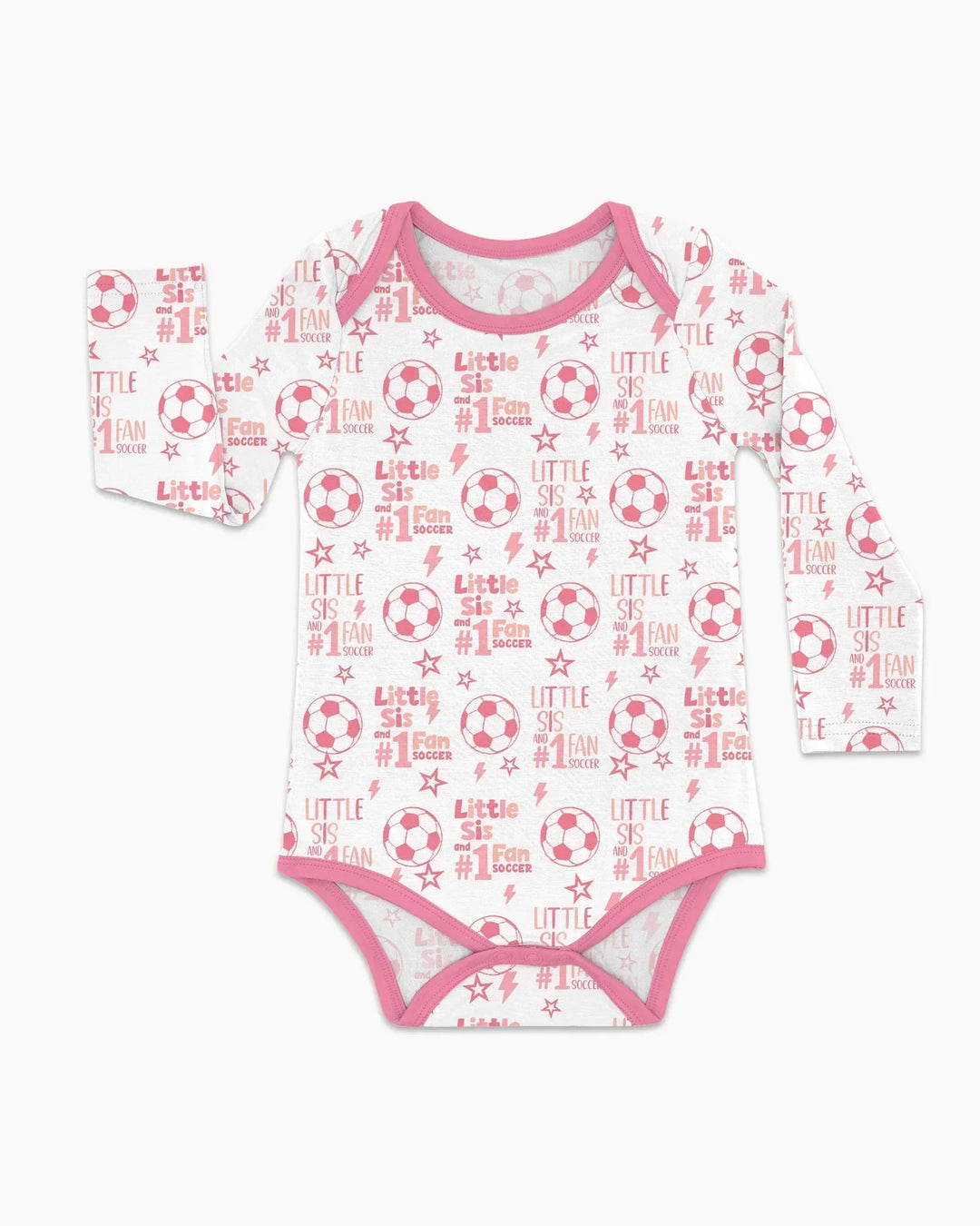 Little Sister and Bro #1 Fan Soccer Bamboo Bodysuit