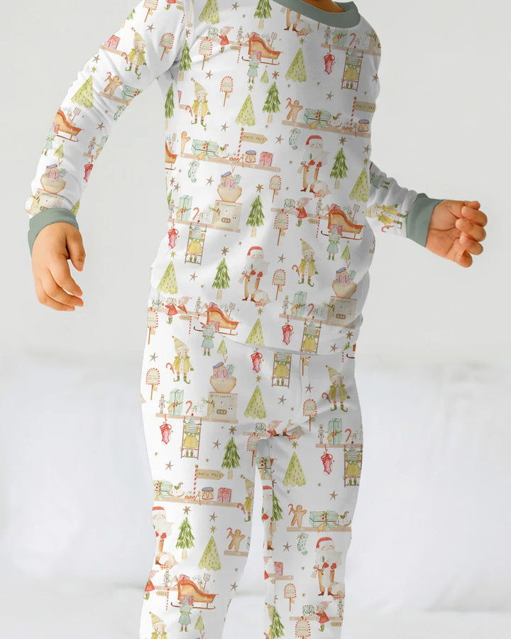 Santa's Workshop Two Piece Long Sleeve Pajama Set