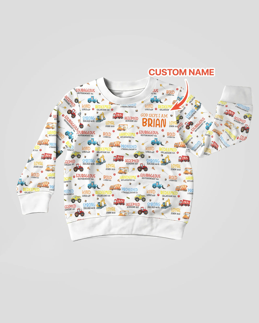 Personalized God Says I Am Little Builder Crewneck Sweatshirt