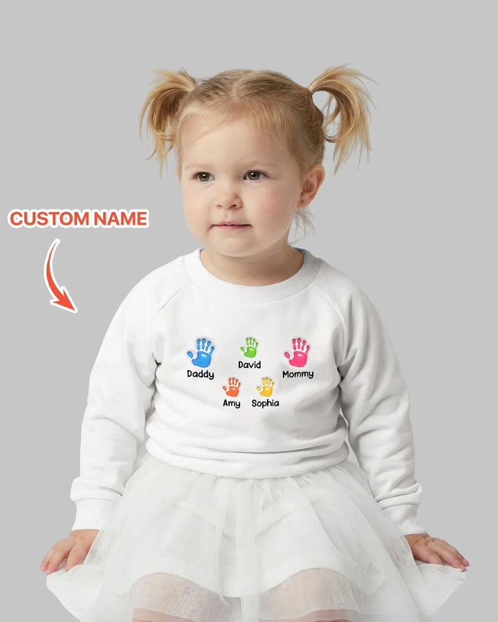 Erster Muttertag – Handabdrücke Bambus Rundhals-Sweatshirt