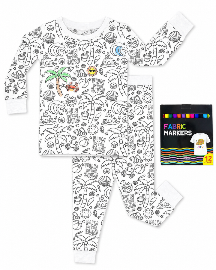 All Colorable Bamboo Two Piece Long Sleeve Pajama Set