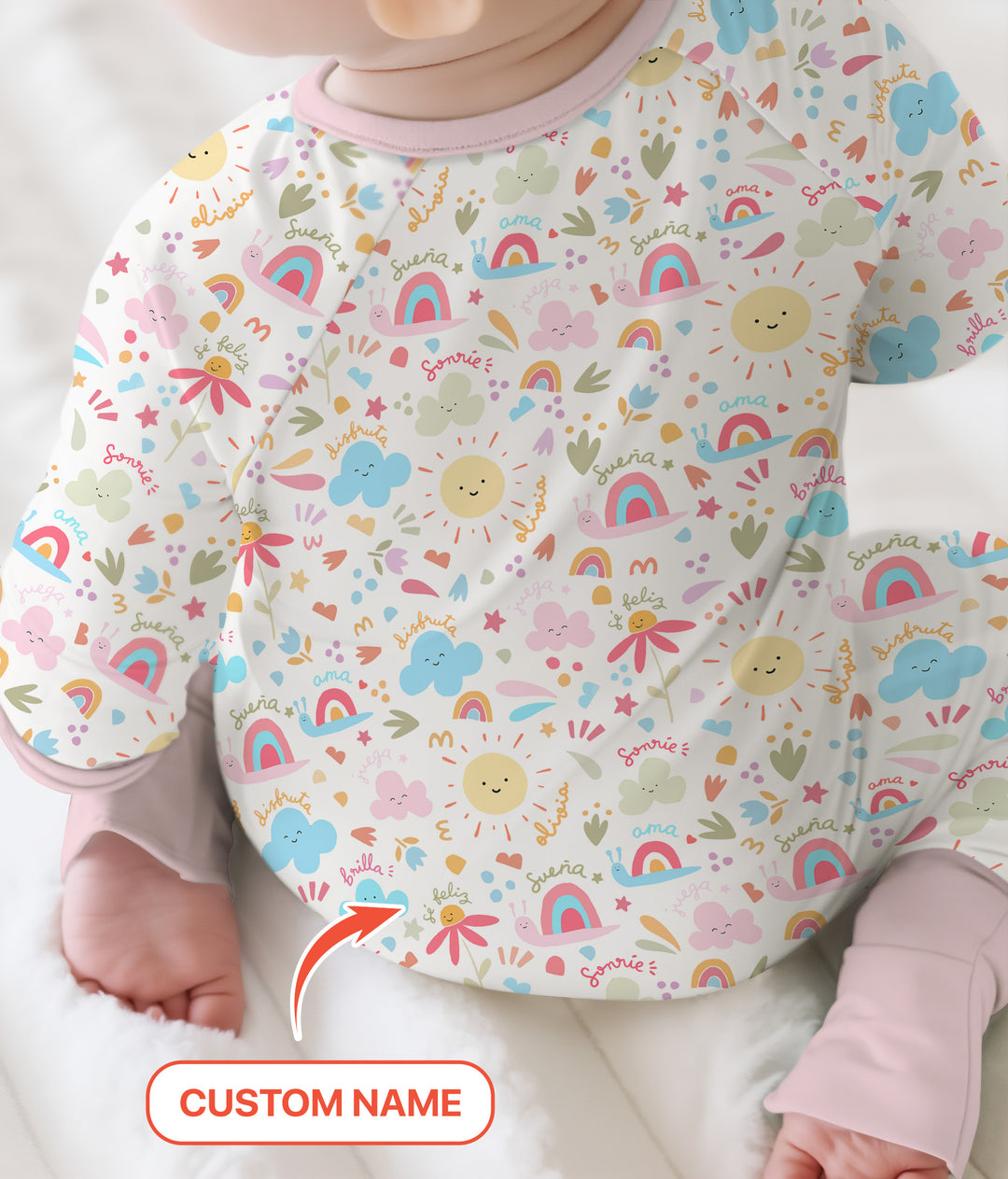 Custom Name Positive Spring Garden Convertible Zippy