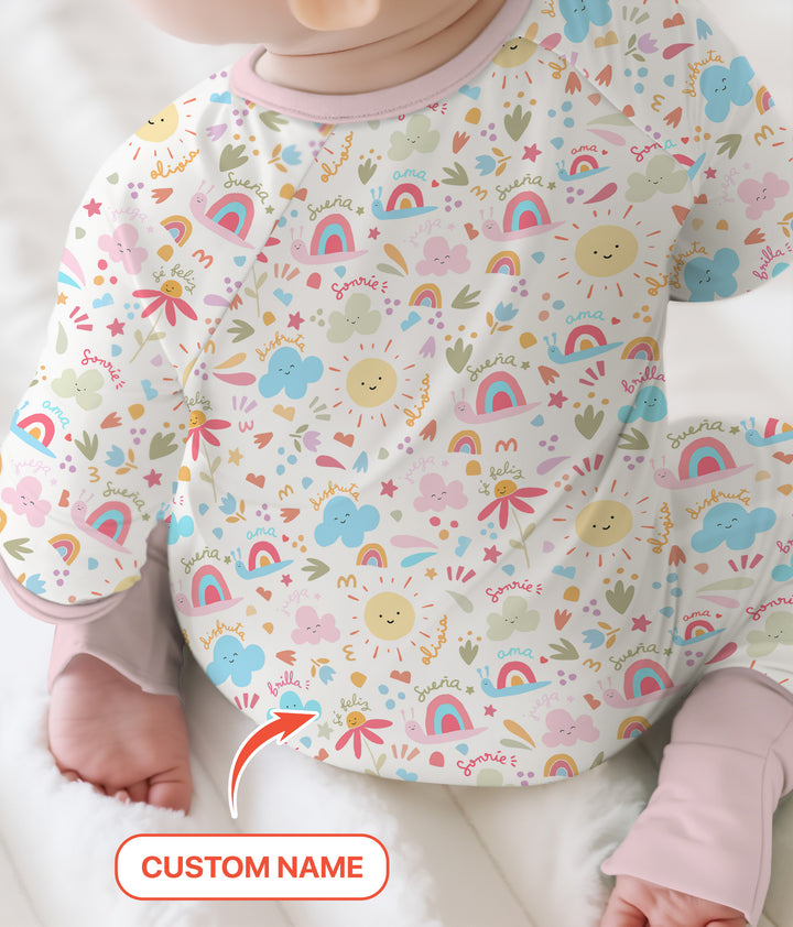 Custom Name Positive Spring Garden Convertible Zippy