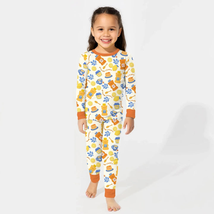 Honey Bear Bottle Two Piece Long Sleeve Pajama Set