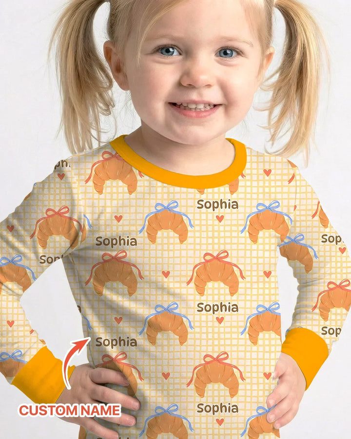 Breakfast Love Family Matching Two Piece Long Sleeve Pajama Set