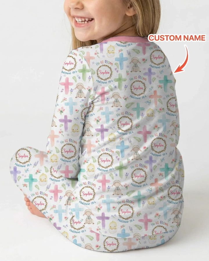 He Is Risen Personalized Template Two Piece Long Sleeve Pajama Set