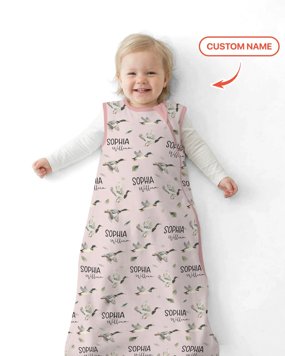 Custom Name Mallard Duck Bamboo Sleep Bag