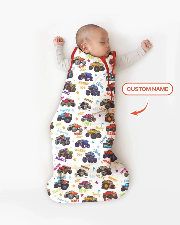 Saco de Dormir de Bambú con Nombre Personalizado de Camión Monstruo