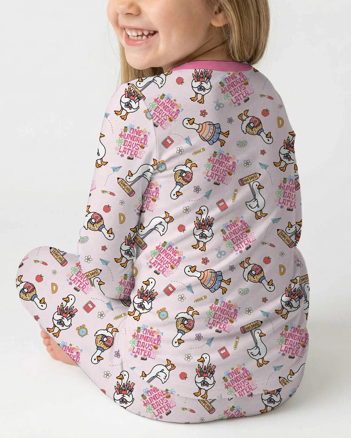 One Hundred Days Later Silly Goose Two Piece Long Sleeve Pajama Set