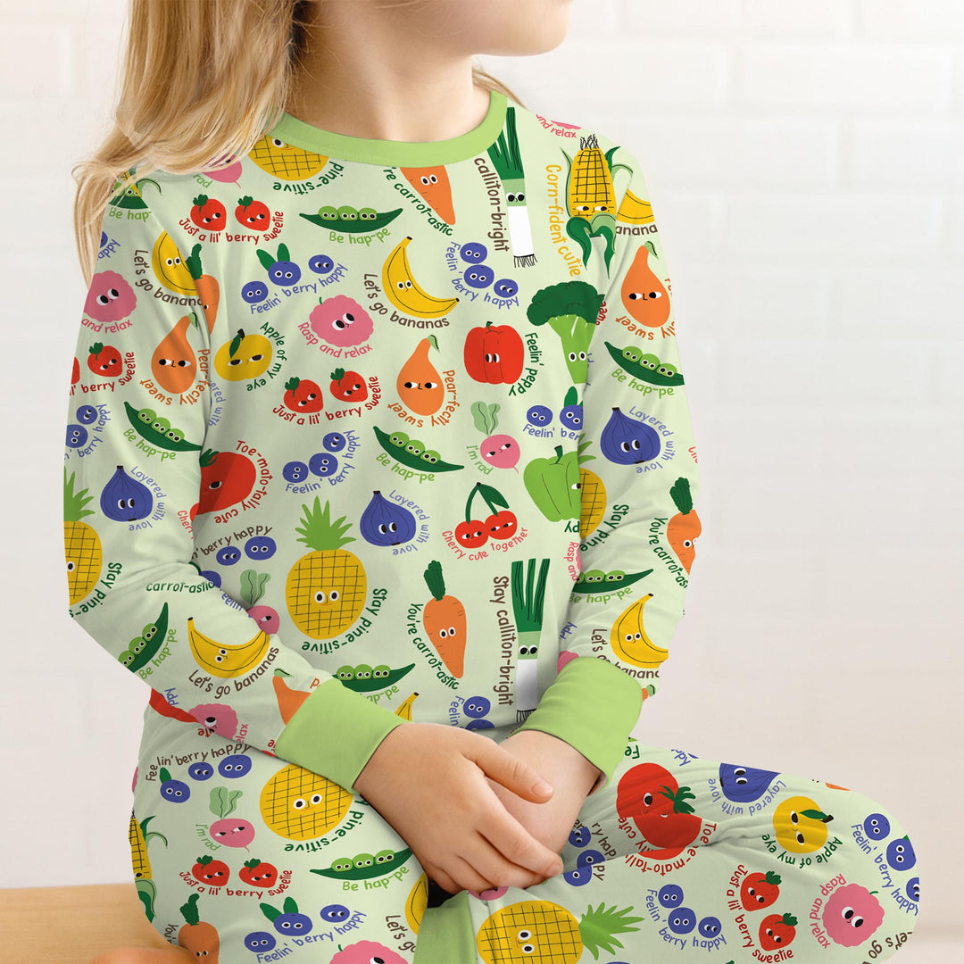 Little Veggie Garden Two Piece Long Sleeve Pajama Set