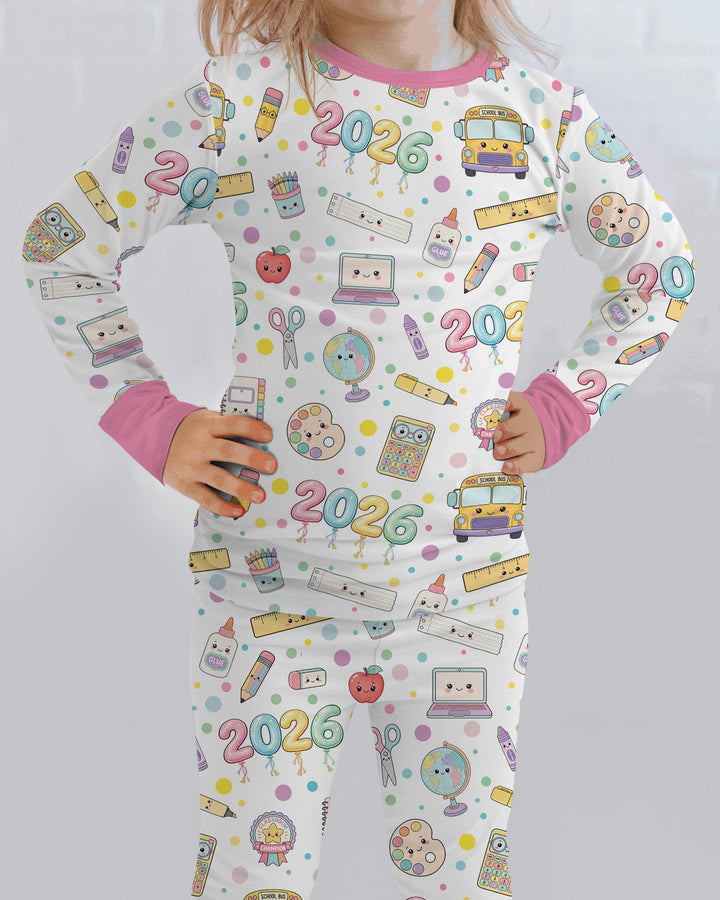 Zweiteiliges Langarm-Pyjama-Set mit Sommerfrüchten