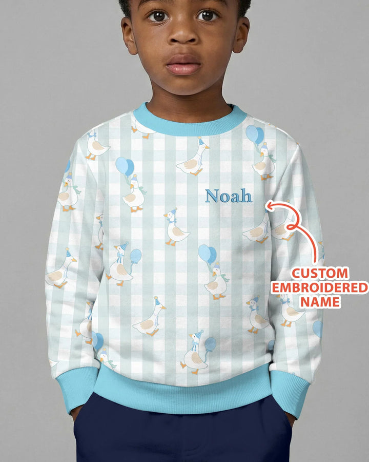 Custom Embroidered Birthday Boy/Girl Baby Bamboo Crewneck Sweatshirt