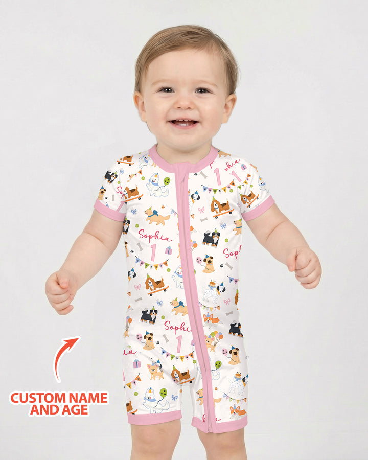 Plantilla PERSONALIZADA de Bambú Pijama Corto con Cremallera