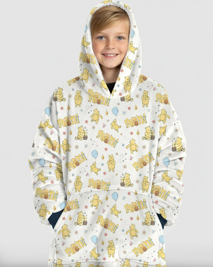 Mama & Mini Honey Bear Wearable Bamboo Blanket Hoodie