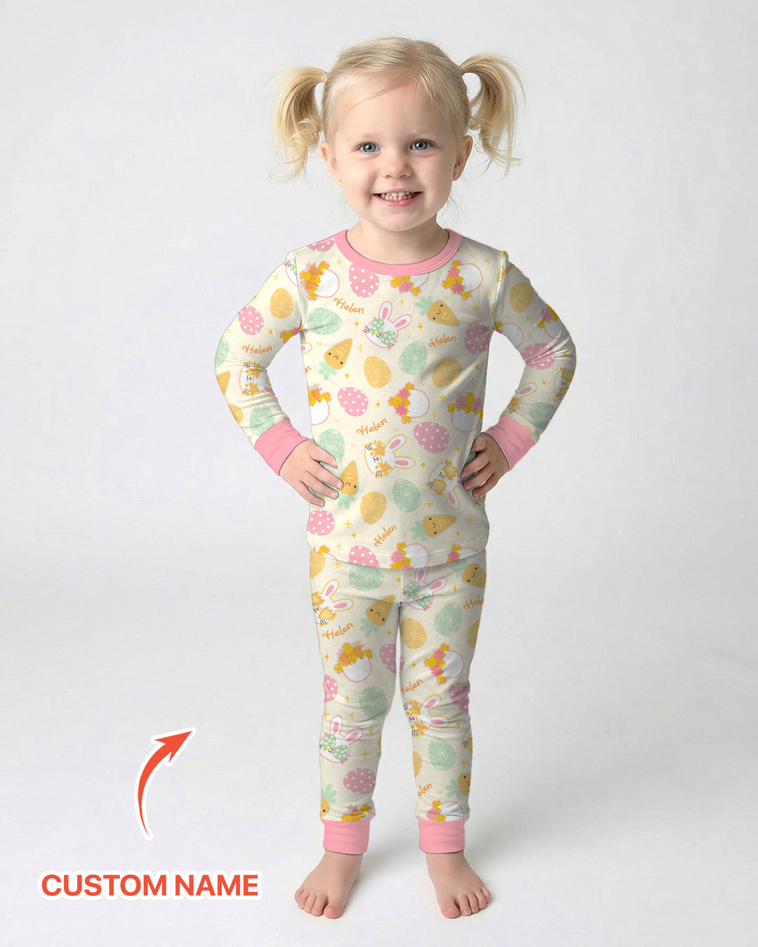 Retro Easter Two Piece Long Sleeve Pajama Set